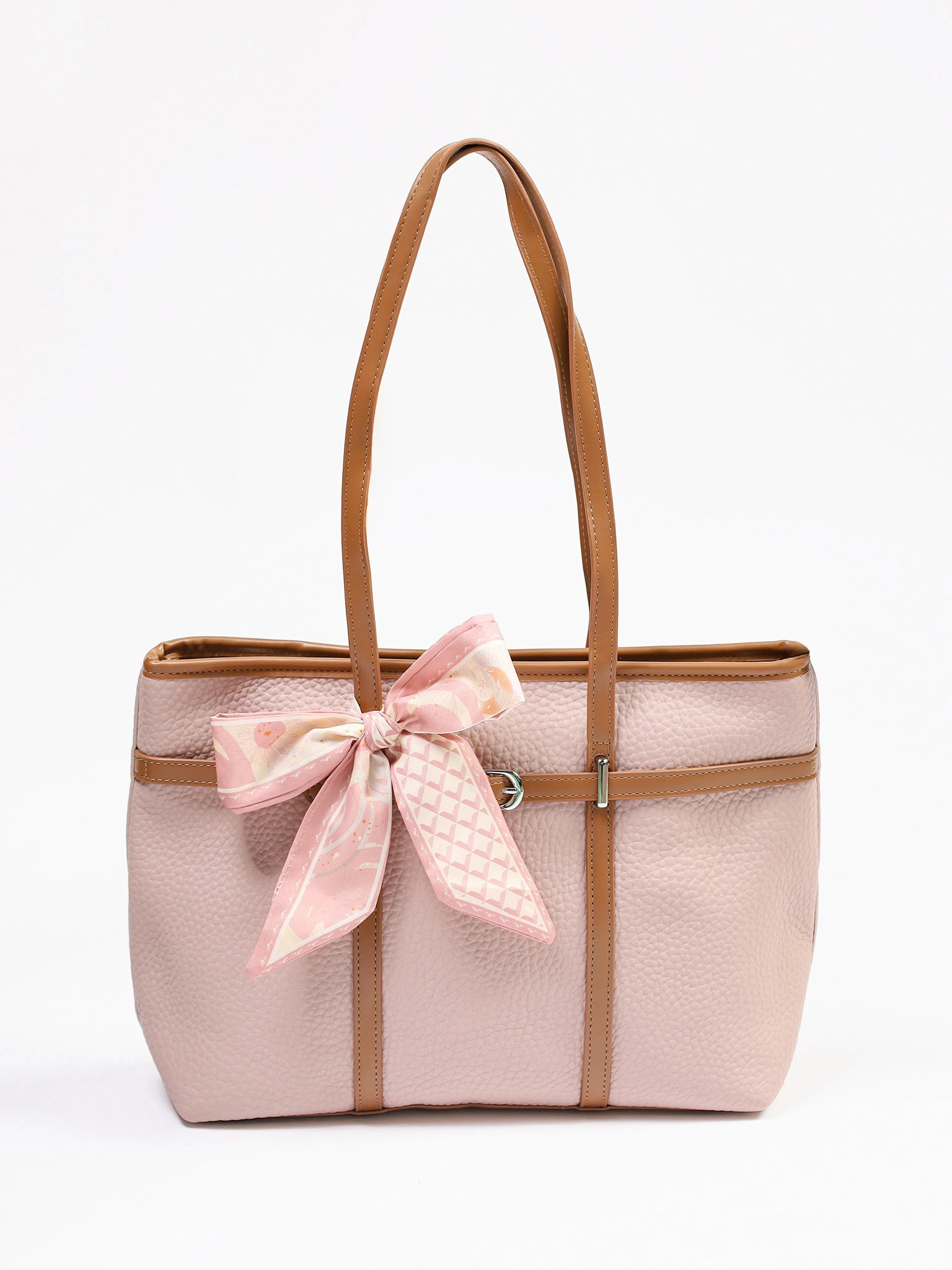 Сумка-тоут с контрастными ручками и ремешком с пряжкой в ассортименте